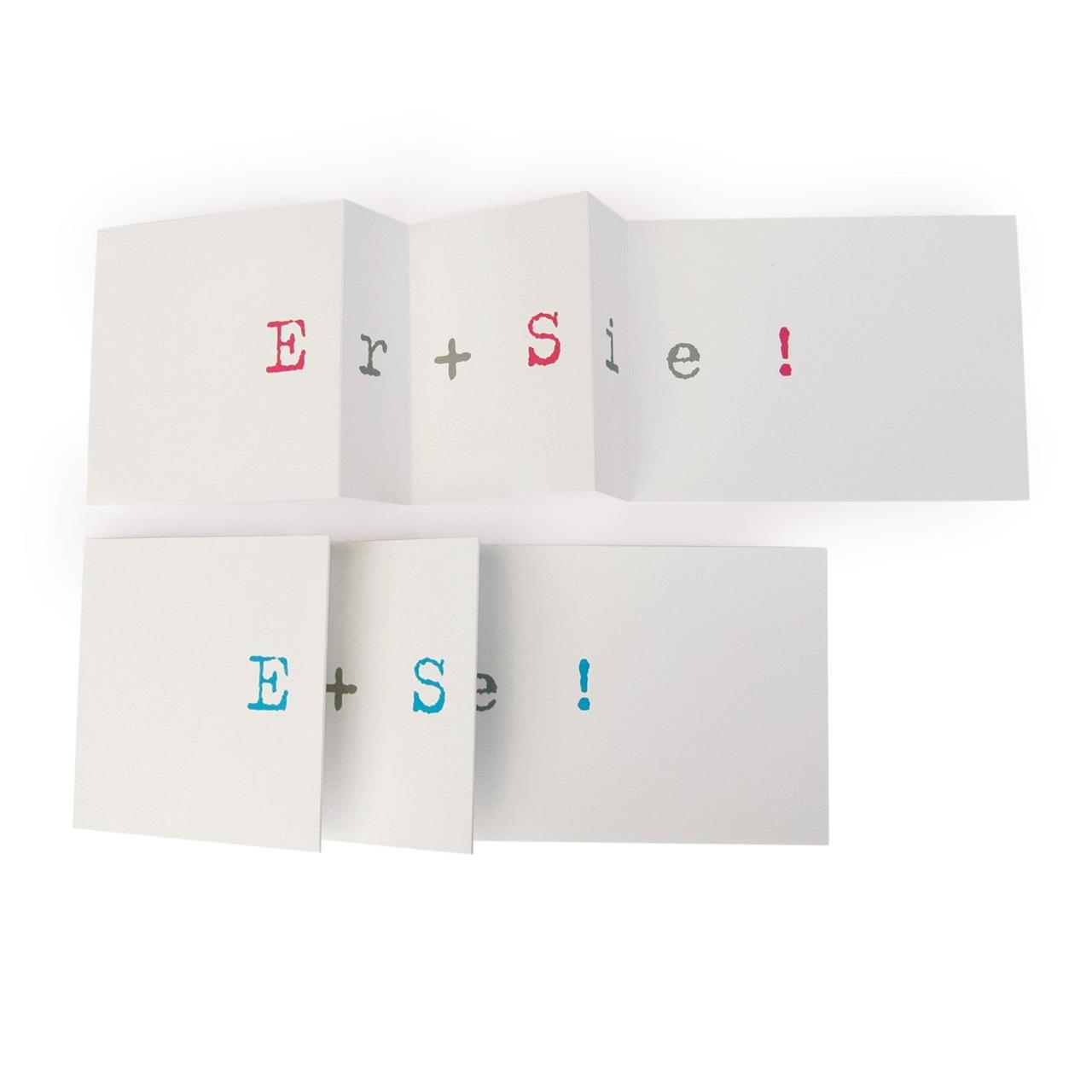 Greeting card "ER+SIE=ES"