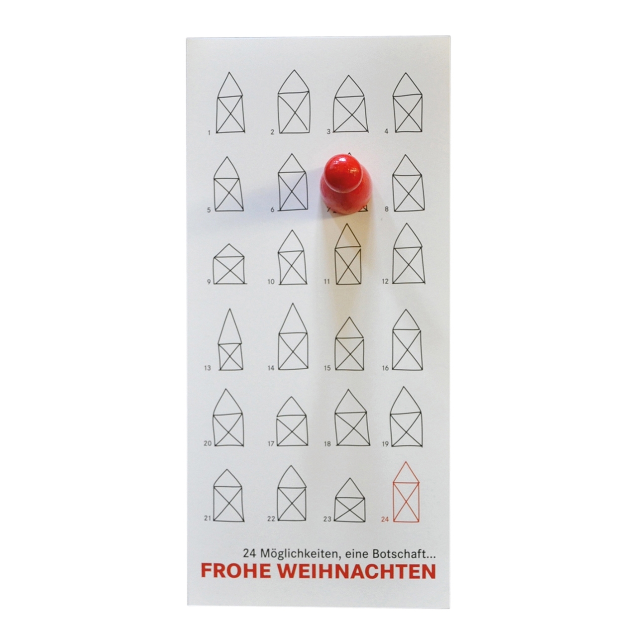 Advent calendar with magnet token