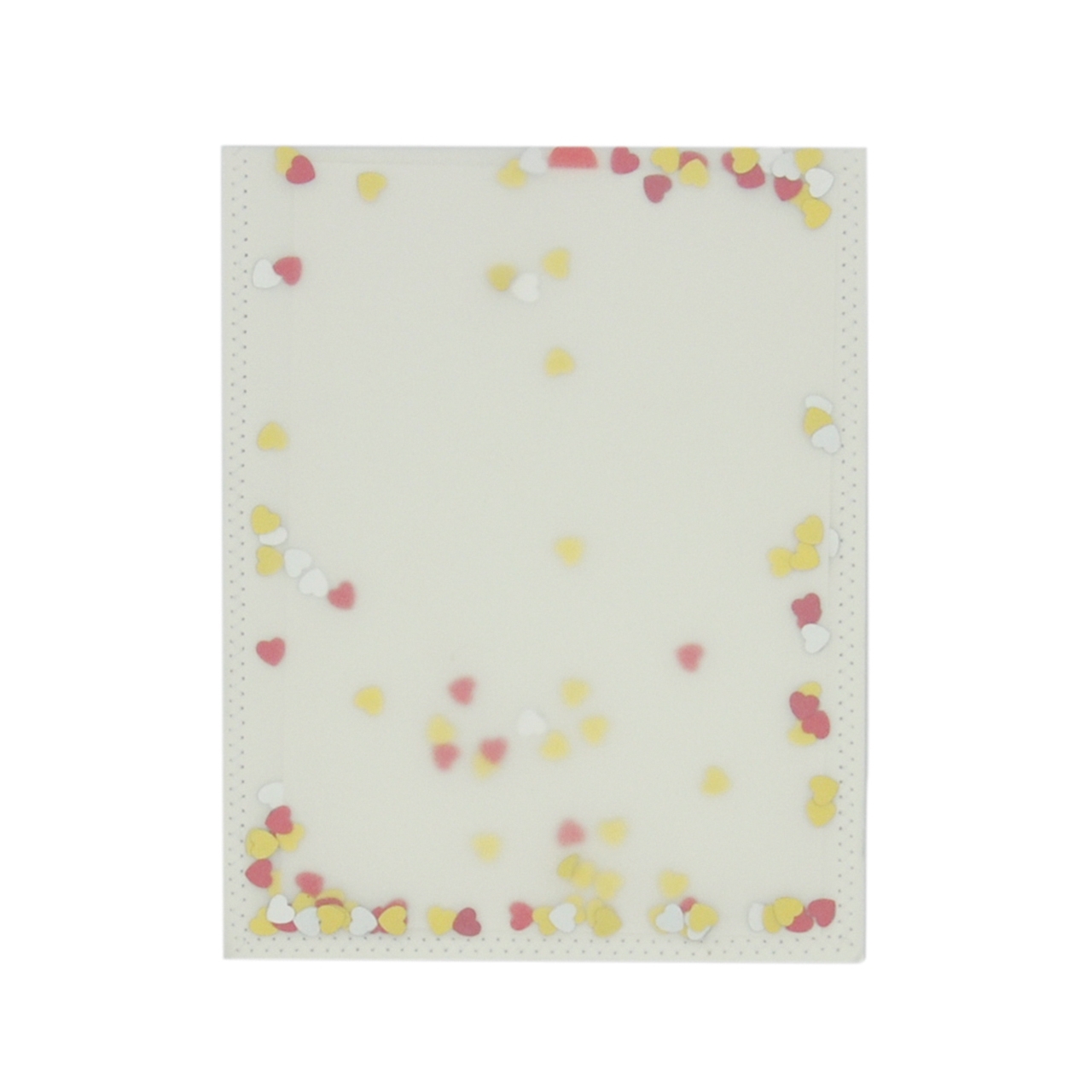 Card, sewn, with little hearts