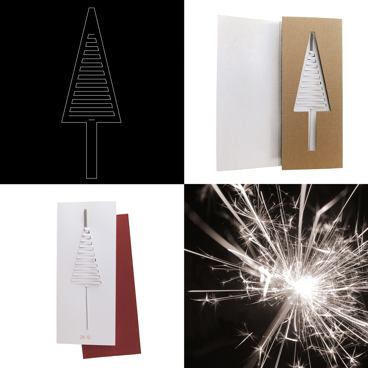 Christmas card Sparkler Tree