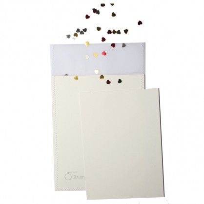 Card, sewn, with little hearts