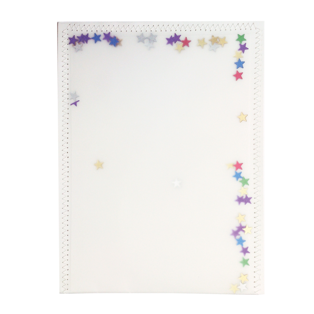 Card, sewn, with little stars